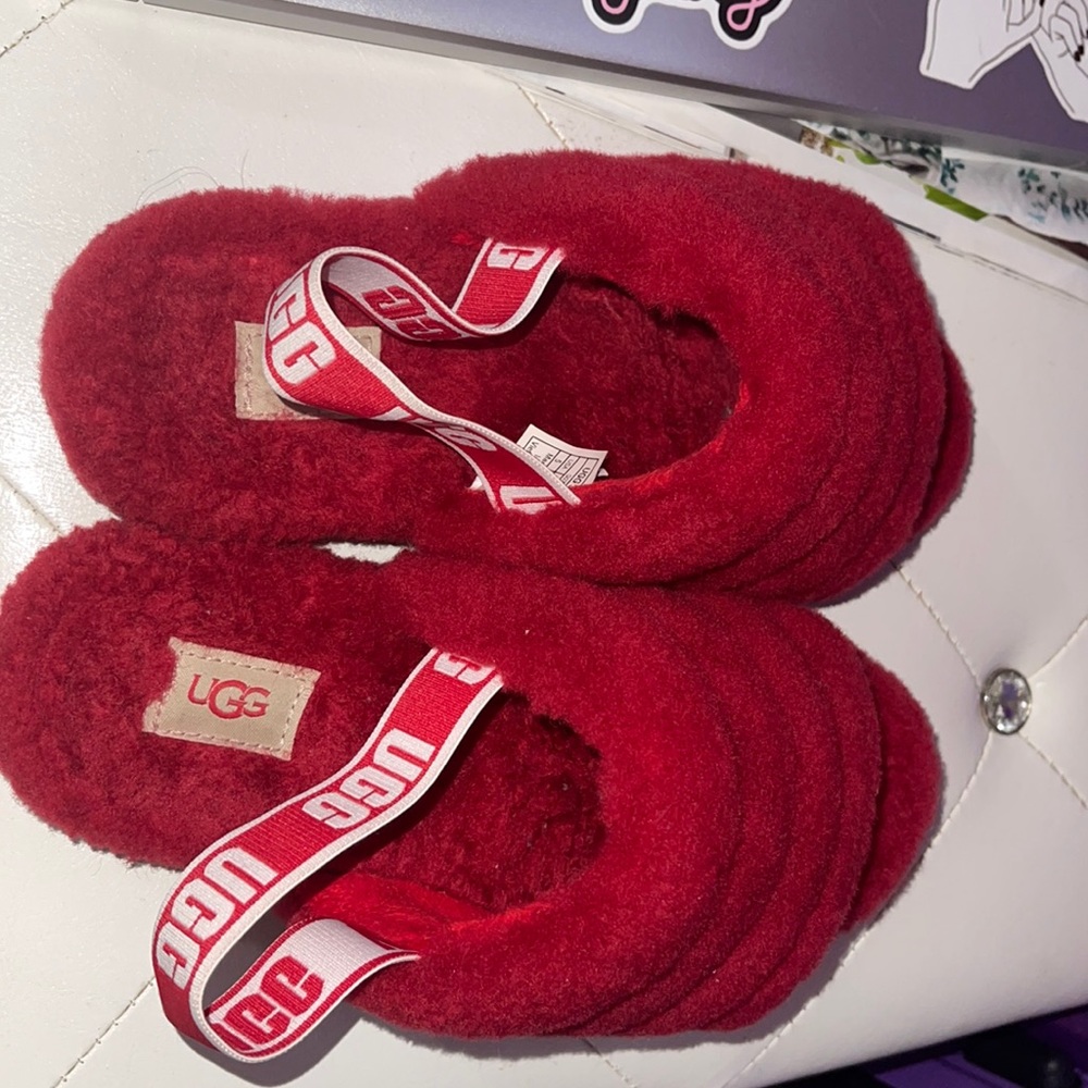 Red Ugg slides